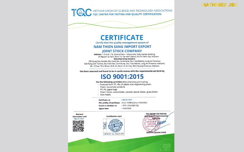Chứng nhận ISO9001